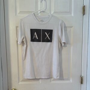 Armani Exchange White and Black Short Sleeve Tee